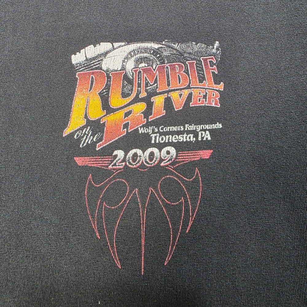 Rumble on the River 2009 Shirt Mens Large Black Anvil Motorcycle Event Rally - Picture 1 of 7